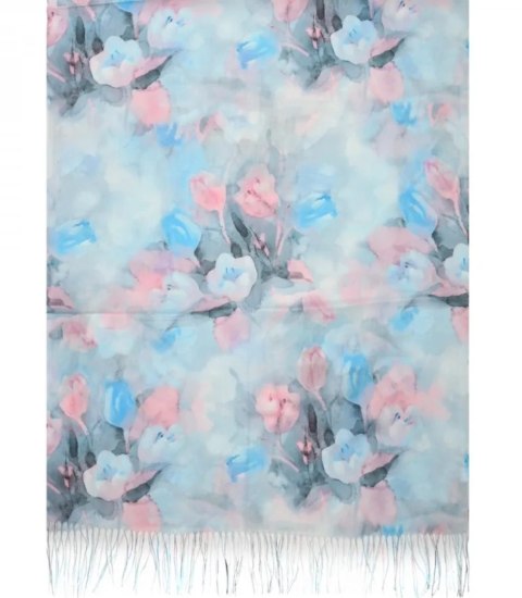 Stylowy szal szalik chusta wzór w kwiaty Elegancki 180x70 cm (Wielokolorowy)