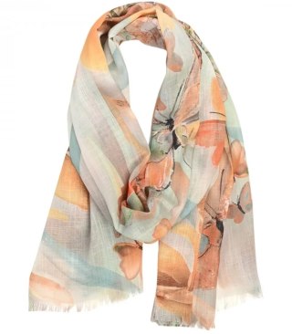 Stylowy szal szalik chusta wzór w motyle Elegancki 180x70 cm (Wielokolorowy)