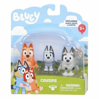 Bluey Figurki Kuzyni 3-pak Bingo, Socks i Muffin 13040