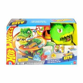 Hot Wheels City Zakręcony tor Remiza T-Rexa JBM73 MATTEL