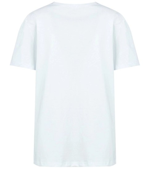 Bluzka koszulka t-shirt basic dekolt w serek ALDONA (Biały) 2XL/3XL