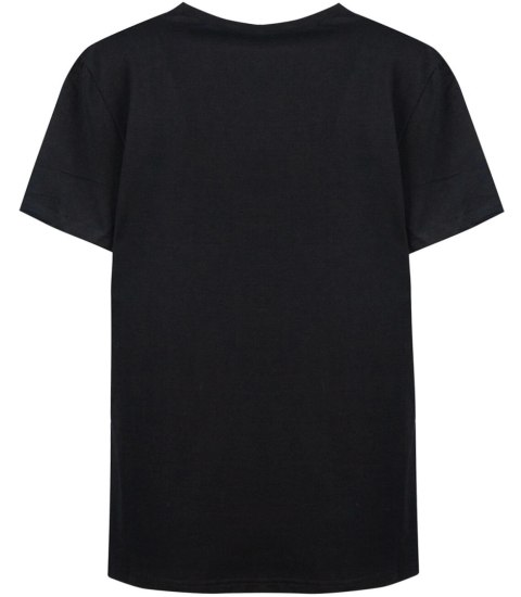 Bluzka koszulka t-shirt basic dekolt w serek ALDONA (Czarny) 2XL/3XL Bluzka koszulka t-shirt basic dekolt w serek ALDONA (Czarny) 2XL/3XL