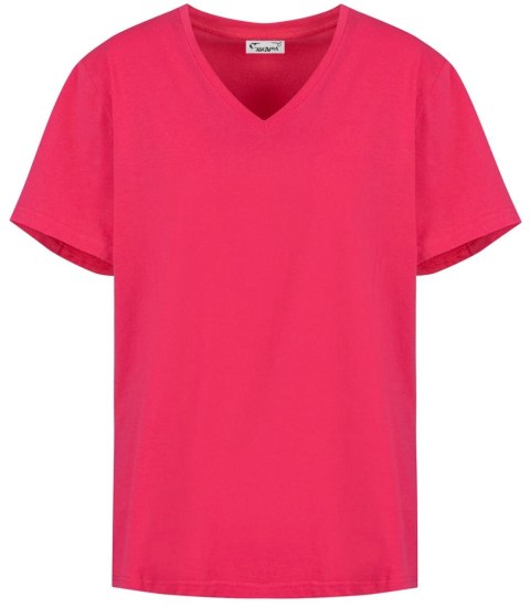 Bluzka koszulka t-shirt basic dekolt w serek ALDONA (Czerwony) 2XL/3XL Bluzka koszulka t-shirt basic dekolt w serek ALDONA (Czerwony) 2XL/3XL