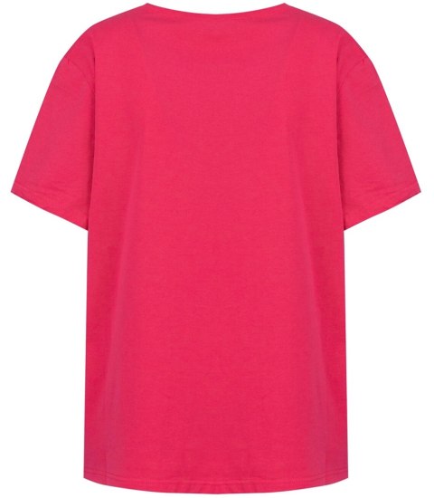 Bluzka koszulka t-shirt basic dekolt w serek ALDONA (Czerwony) 2XL/3XL Bluzka koszulka t-shirt basic dekolt w serek ALDONA (Czerwony) 2XL/3XL