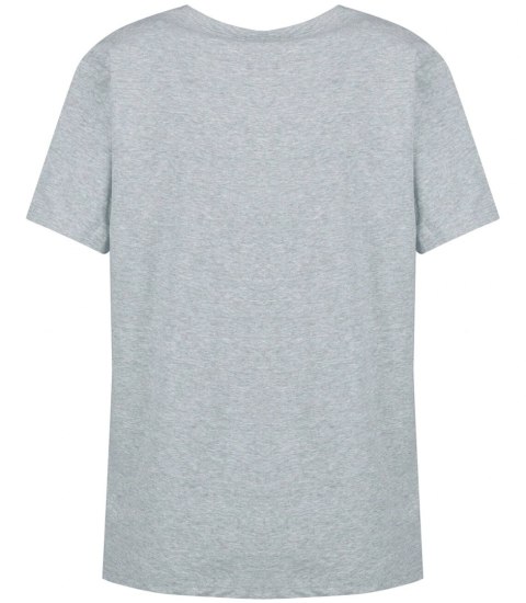 Bluzka koszulka t-shirt basic dekolt w serek ALDONA (Szary) 2XL/3XL Bluzka koszulka t-shirt basic dekolt w serek ALDONA (Szary) 2XL/3XL