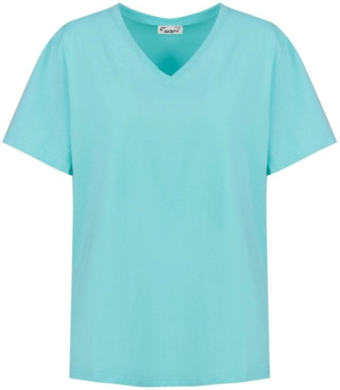 Bluzka koszulka t-shirt basic dekolt w serek ALDONA (Zielony) 2XL/3XL Bluzka koszulka t-shirt basic dekolt w serek ALDONA (Zielony) 2XL/3XL