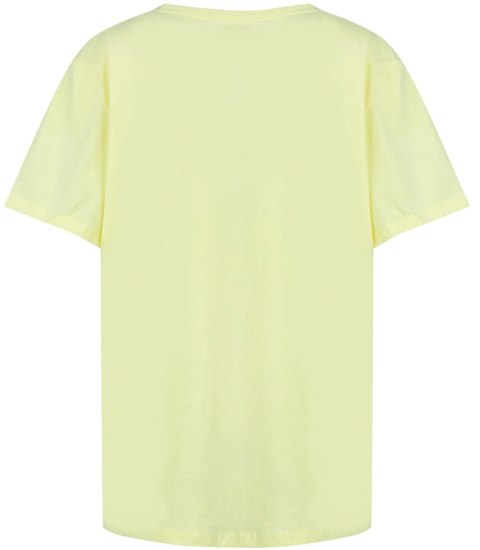 Bluzka koszulka t-shirt basic dekolt w serek ALDONA (Żółty) 2XL/3XL Bluzka koszulka t-shirt basic dekolt w serek ALDONA (Żółty) 2XL/3XL