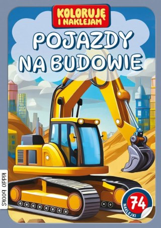 Książeczka Koloruję i naklejam Pojazdy na budowie Books and Fun