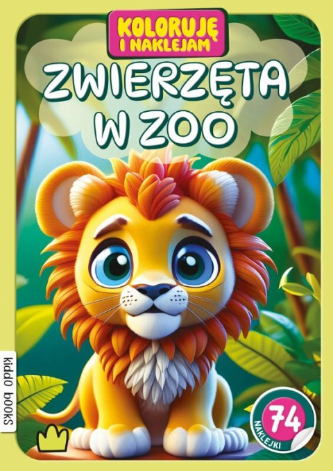 Książeczka Koloruję i naklejam Zwierzęta w zoo Books and Fun