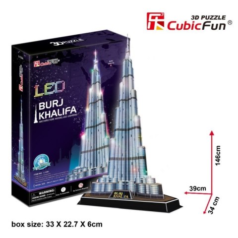 Puzzle 3D LED Burj Khalifa 136el. 20508 DANTE p12 CubicFun