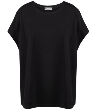 Bluzka koszulka t-shirt z okrągłym dekoltem oversize Emma (Czarny) 2XL/3XL