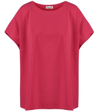 Bluzka koszulka t-shirt z okrągłym dekoltem oversize Emma (Czerwony) 2XL/3XL