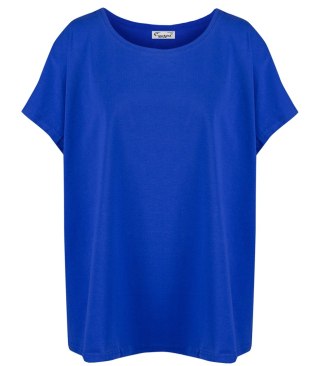 Bluzka koszulka t-shirt z okrągłym dekoltem oversize Emma (Niebieski) 2XL/3XL