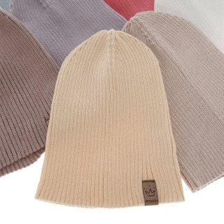 Beret jesienny, wiosenny dla dziewczynki, morelowy Silana
