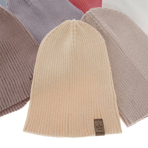 Beret jesienny, wiosenny dla dziewczynki, morelowy Silana Beret jesienny, wiosenny dla dziewczynki, morelowy Silana