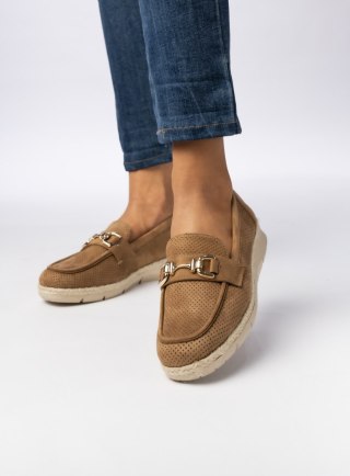 Damskie Mokasyny - Camel LARISA CAMEL