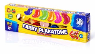 Farby plakatowe 20ml 13kol (12+1grat.) ASTRA