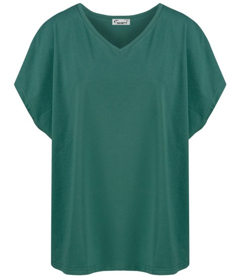 Bluzka koszulka t-shirt z dekoltem serek oversize Mela (Zielony) 2XL/3XL Bluzka koszulka t-shirt z dekoltem serek oversize Mela (Zielony) 2XL/3XL