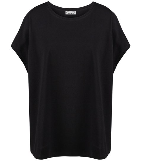 Bluzka koszulka t-shirt z okrągłym dekoltem oversize Emma (Czarny) 2XL/3XL Bluzka koszulka t-shirt z okrągłym dekoltem oversize Emma (Czarny) 2XL/3XL
