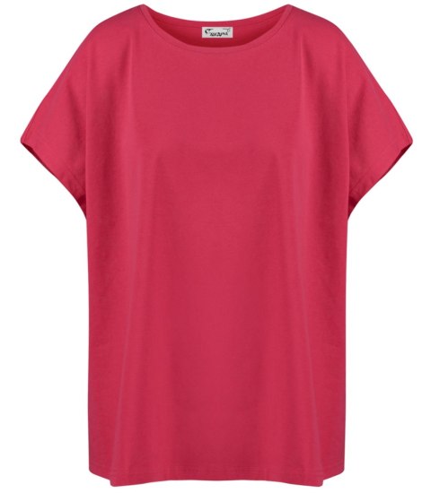 Bluzka koszulka t-shirt z okrągłym dekoltem oversize Emma (Czerwony) 2XL/3XL Bluzka koszulka t-shirt z okrągłym dekoltem oversize Emma (Czerwony) 2XL/3XL