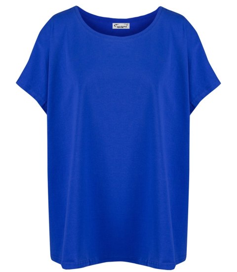 Bluzka koszulka t-shirt z okrągłym dekoltem oversize Emma (Niebieski) 2XL/3XL Bluzka koszulka t-shirt z okrągłym dekoltem oversize Emma (Niebieski) 2XL/3XL