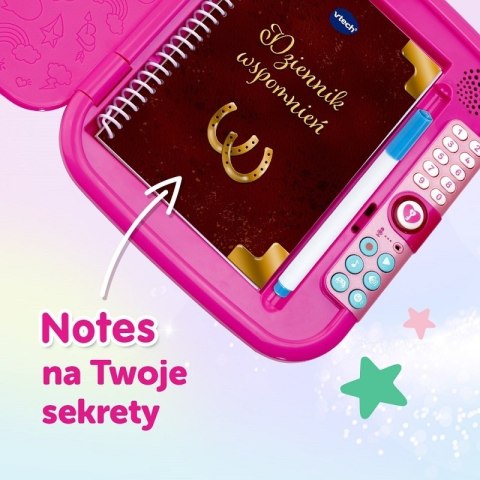 Sekretny Pamiętnik uczy i rozwija, wbudowane melodie, zmieniacz głosu, nagrywanie głosu, pisak w zestawie 61672 VTECH