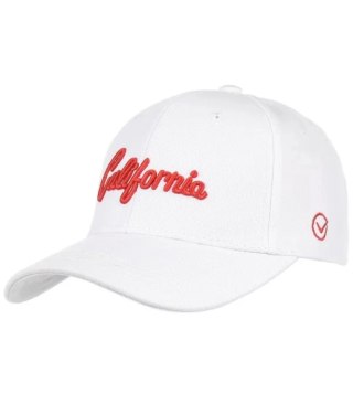 Czapka z daszkiem bawełniana regulowana unisex haft CALIFORNIA (Biały)