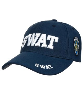 Czapka z daszkiem męska bawełniana regulowana haft SWAT (Granatowy)