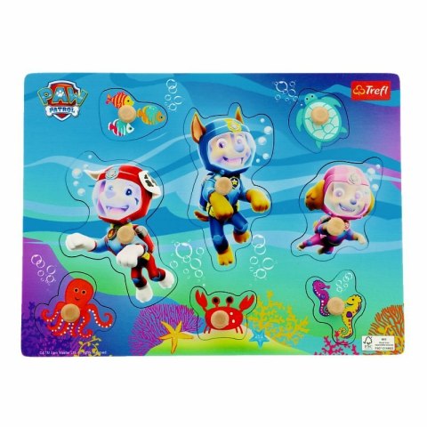 Puzzle medium Paw Patrol under water Zabawka drewniana 61631 Trefl