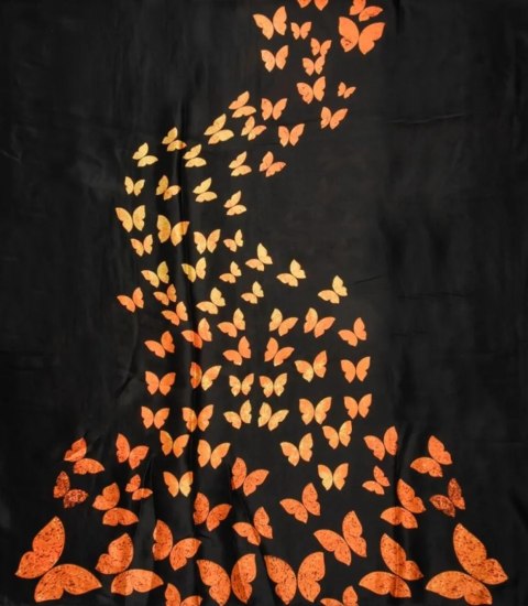 Stylowy szal szalik chusta wzór w kwiaty Elegancki 180x90 cm (Wielokolorowy)