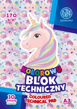 Blok kolorowy barwiony w masie ASTRAPAP A3 170g 10 ark BS&Unicorn