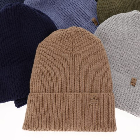 Czapka i komin dla chłopca jesienny, wiosenny komplet, camel, 100% wełniany merino Lemas Czapka i komin dla chłopca jesienny, wiosenny komplet, camel, 100% wełniany merino Lemas