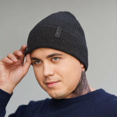 Czapka zimowa męska, beżowa, Valerio Czapka zimowa męska, beżowa, Valerio