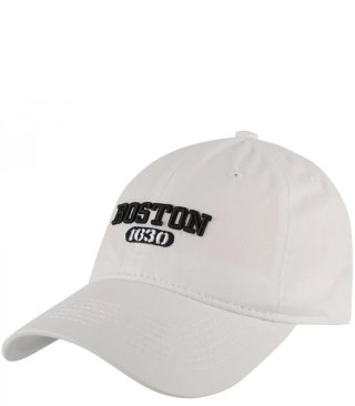 Czapka z daszkiem bawełniana regulowana unisex haft BOSTON (Biały)