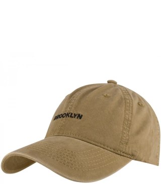 Czapka z daszkiem bawełniana regulowana unisex haft BROOKLYN (Beżowy)