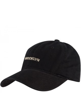 Czapka z daszkiem bawełniana regulowana unisex haft BROOKLYN (Czarny)