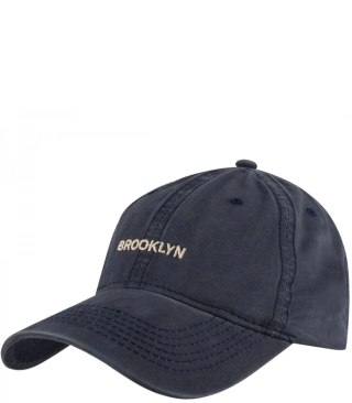 Czapka z daszkiem bawełniana regulowana unisex haft BROOKLYN (Granatowy)
