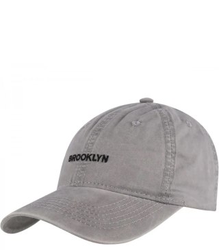Czapka z daszkiem bawełniana regulowana unisex haft BROOKLYN (Szary)