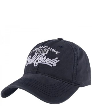 Czapka z daszkiem bawełniana regulowana unisex haft CALIFORNIA (Granatowy)