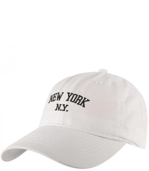 Czapka z daszkiem bawełniana regulowana unisex haft NEW YORK (Biały) Czapka z daszkiem bawełniana regulowana unisex haft NEW YORK (Biały)