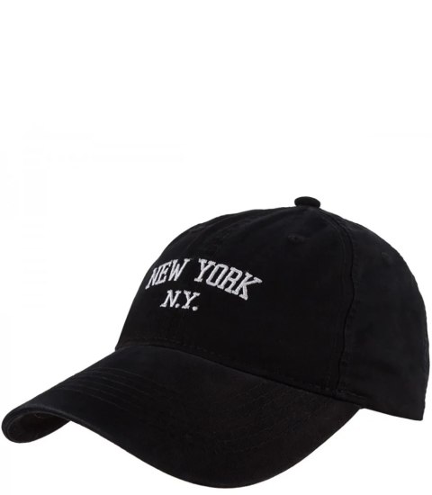 Czapka z daszkiem bawełniana regulowana unisex haft NEW YORK (Czarny) Czapka z daszkiem bawełniana regulowana unisex haft NEW YORK (Czarny)