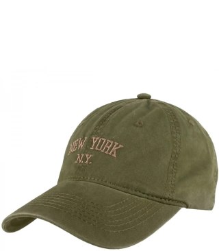 Czapka z daszkiem bawełniana regulowana unisex haft NEW YORK (Zielony)