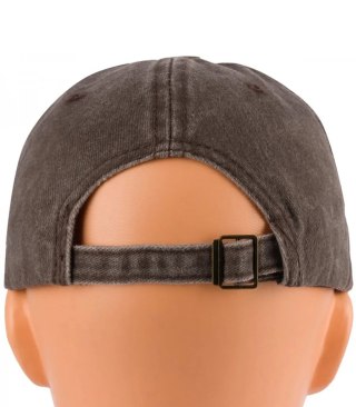 Czapka z daszkiem bawełna vintage destroyed regulowana unisex haft BROOKLYN (Brązowy)