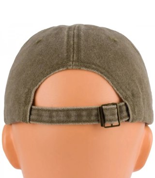 Czapka z daszkiem bawełna vintage destroyed regulowana unisex haft BROOKLYN (Brązowy)