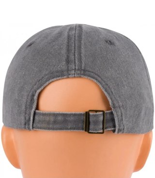 Czapka z daszkiem bawełna vintage destroyed regulowana unisex haft BROOKLYN (Szary)