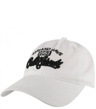 Czapka z daszkiem bawełniana regulowana unisex haft CALIFORNIA (Biały)
