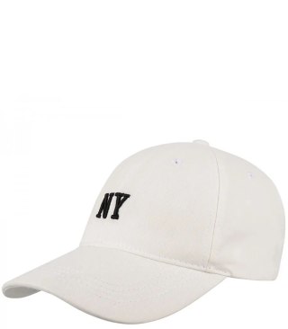 Czapka z daszkiem jeans cieniowana regulowana unisex haft NY (Biały)