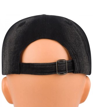 Czapka z daszkiem jeans cieniowana regulowana unisex haft NY (Czarny)
