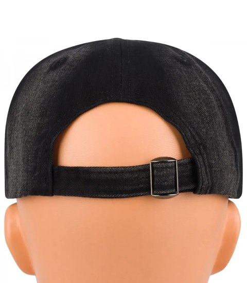 Czapka z daszkiem jeans cieniowana regulowana unisex haft NY (Czarny) Czapka z daszkiem jeans cieniowana regulowana unisex haft NY (Czarny)