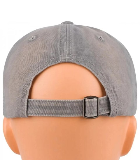 Czapka z daszkiem jeans cieniowana regulowana unisex haft NY (Szary) Czapka z daszkiem jeans cieniowana regulowana unisex haft NY (Szary)
